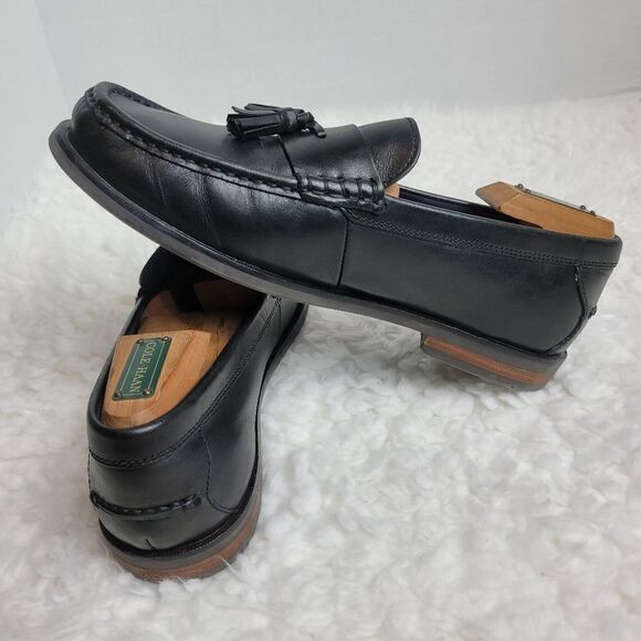 Cole Haan Men's Size 8 Grand OS Pinch Maine Tassel Loafers Black Leather C25261 - Picture 8 of 10